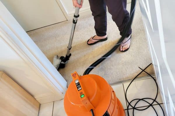Carpet cleaner in use